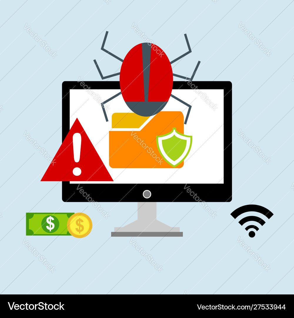 Hacker activity computeralert notification Hacker activity computeralert notification vector image