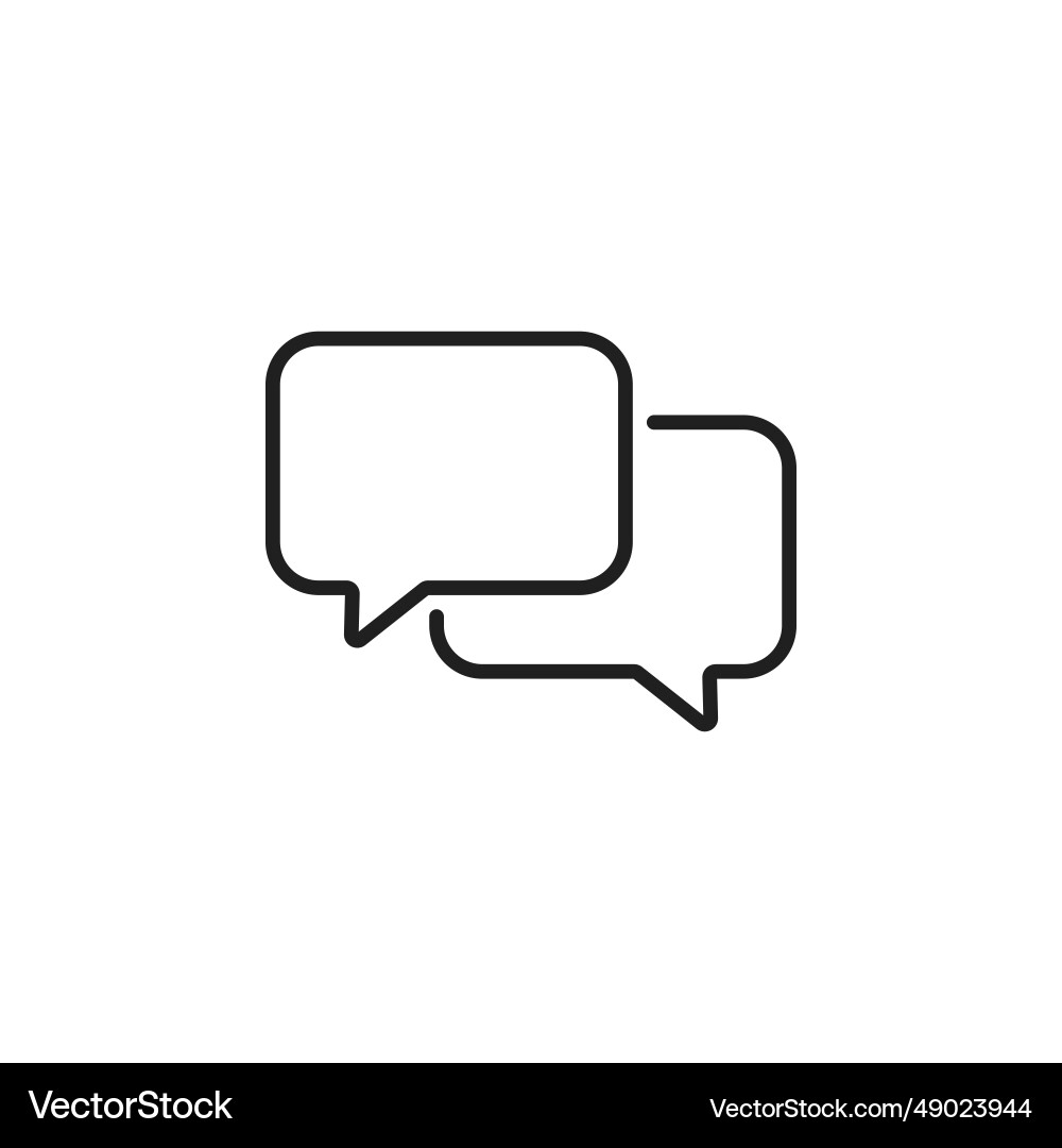 Outline message bubble icon on white background Outline message bubble icon on white background vector image