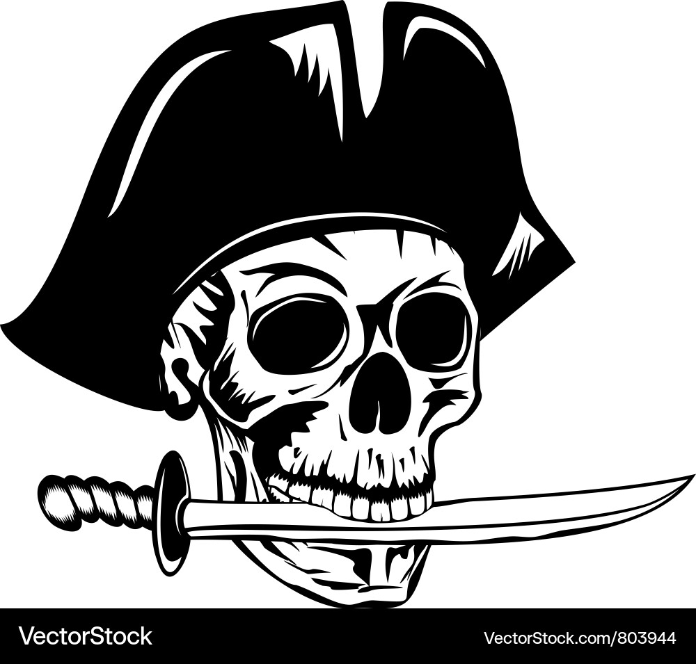 Pirate Skull with Dagger Vector Image