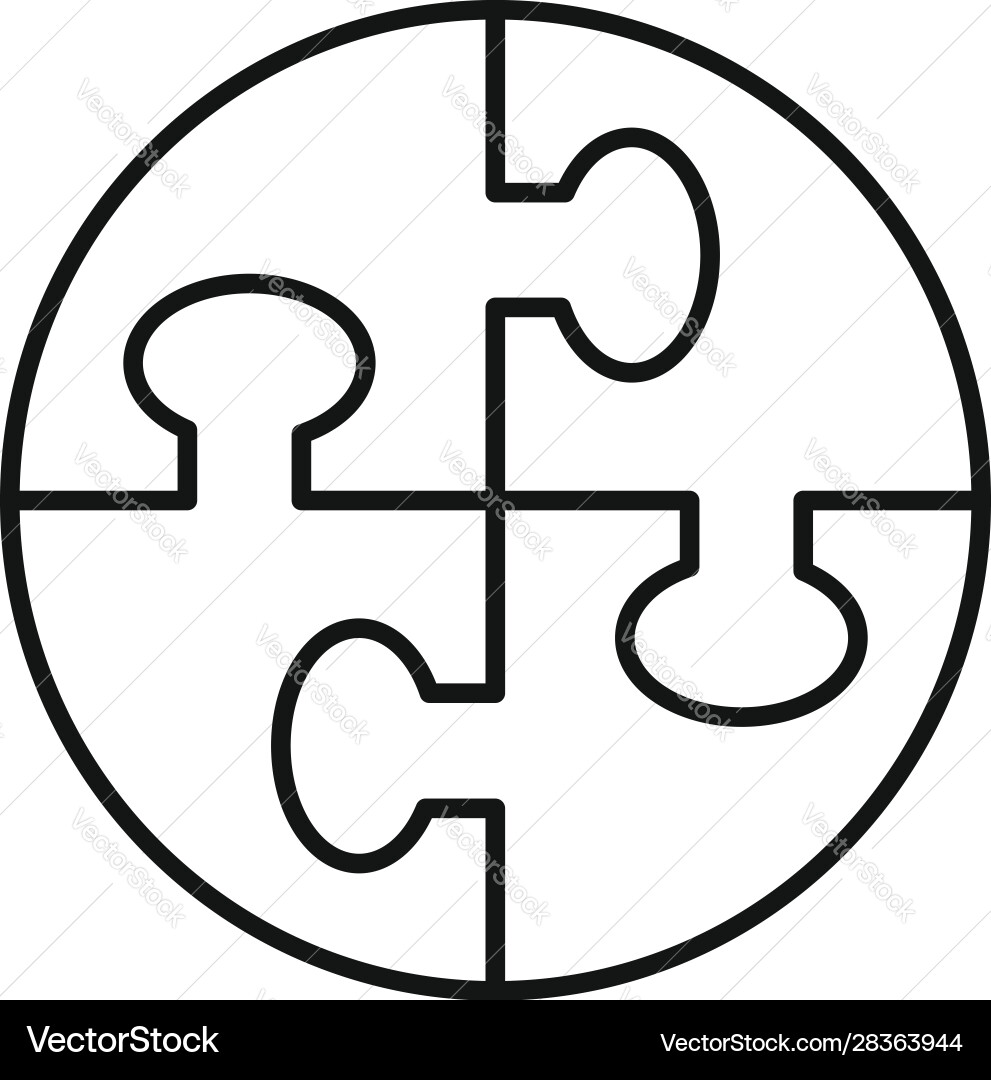 Puzzle skills icon outline style vector image