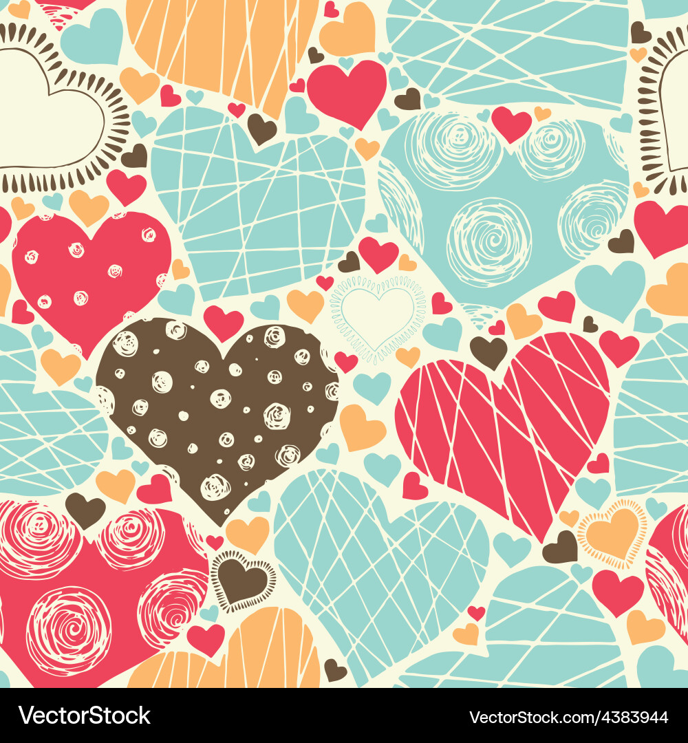 Retro Heart Pattern Vector Image