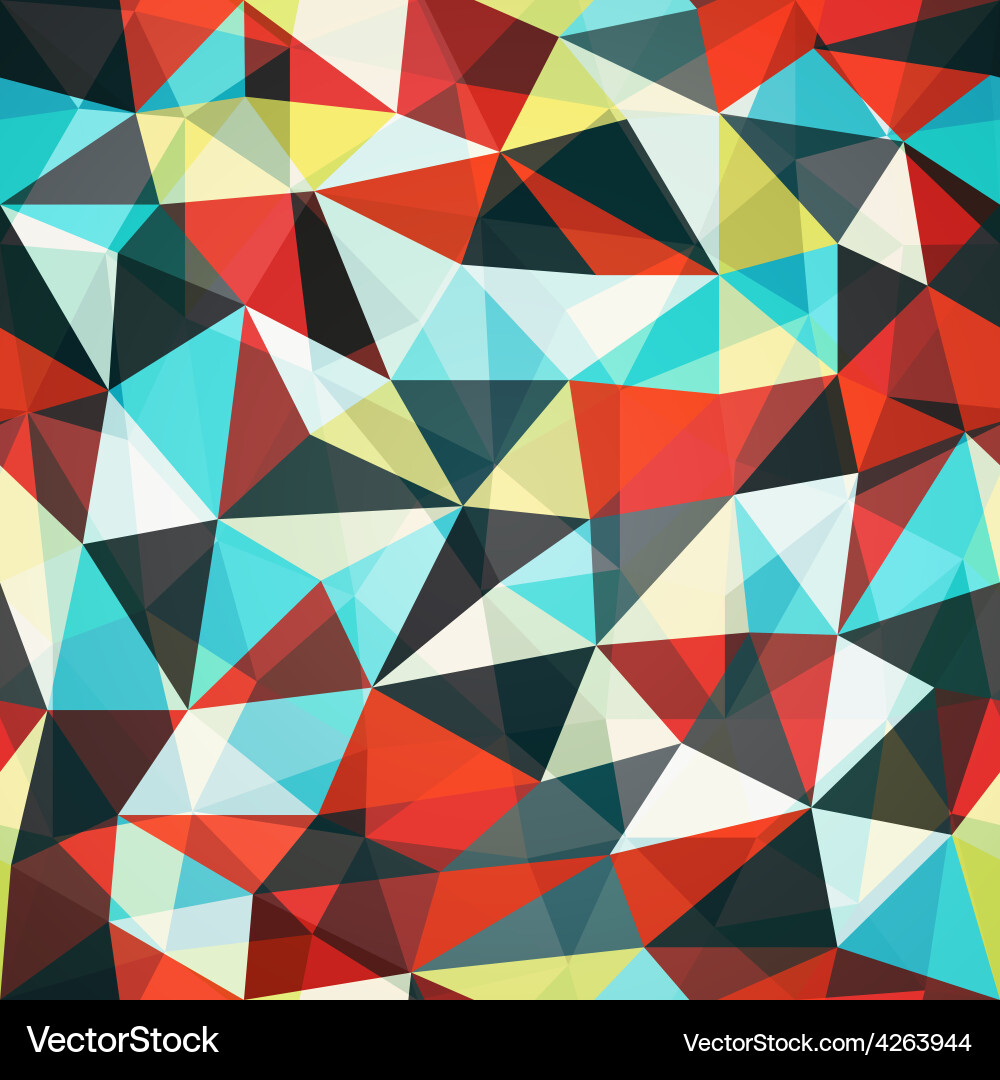 Retro Mosaic Triangles Pattern vector image