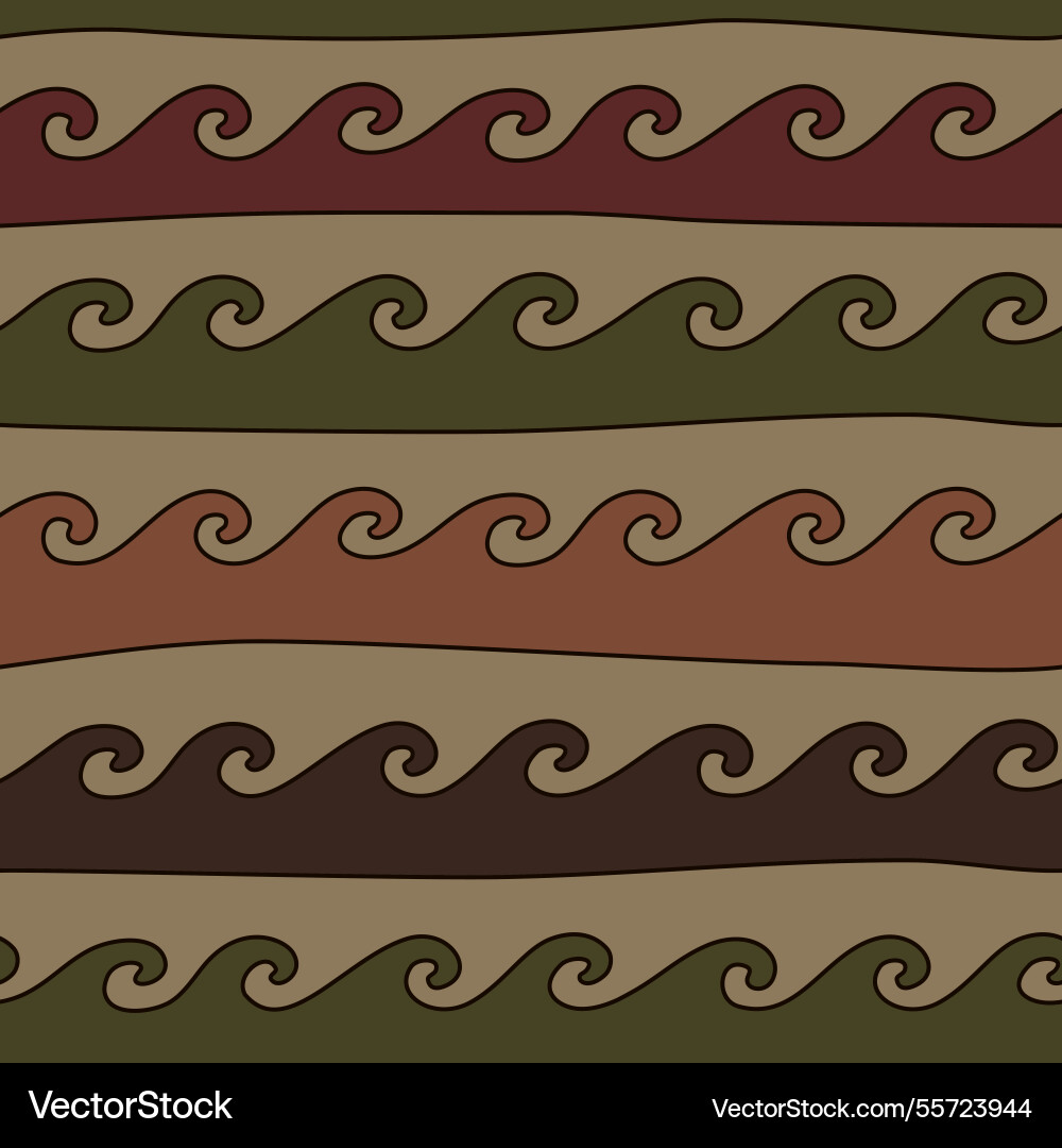 Seamless pattern with running wave motifs vector image