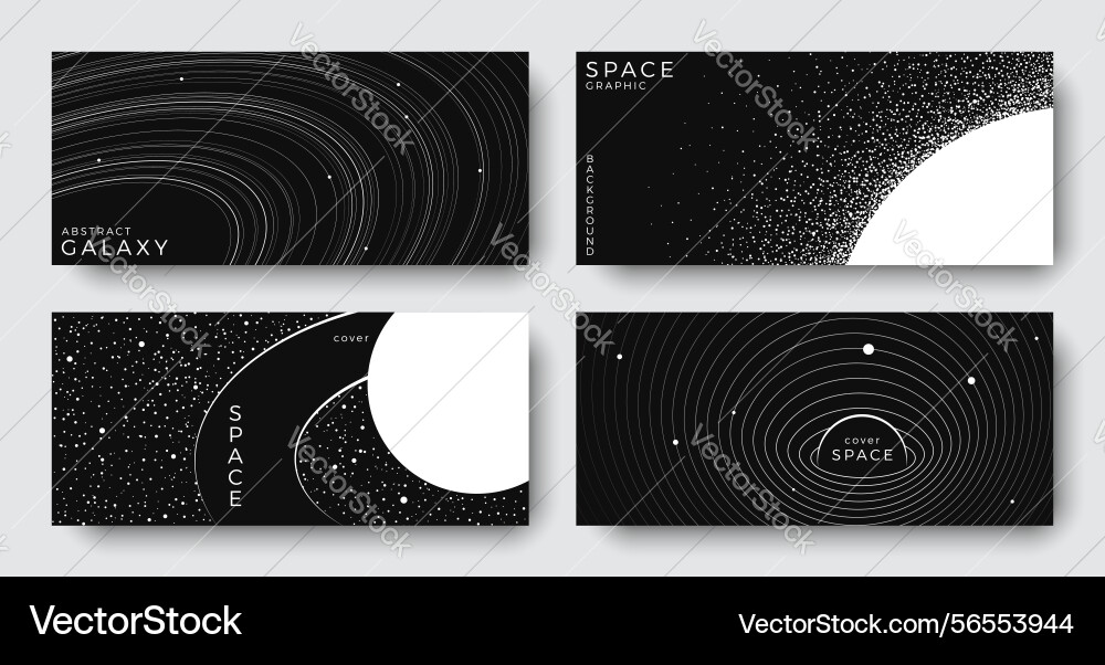 Set of abstract space horizontal backgrounds Set of abstract space horizontal backgrounds vector image