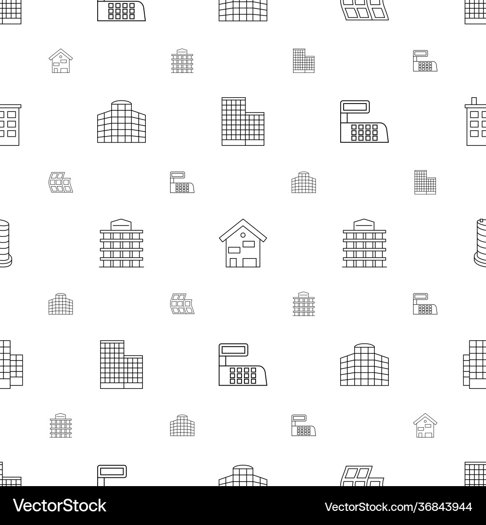Skyscraper icons pattern seamless white background vector image