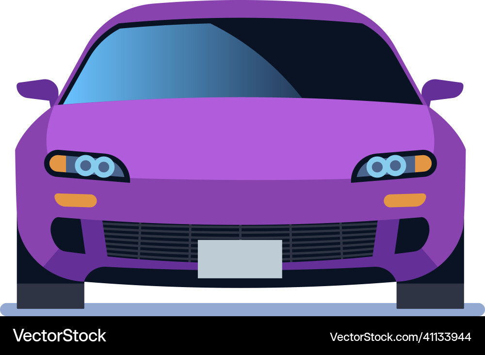 Sportwagen Vorderansicht violett Luxus supercar Sportwagen Vorderansicht violett Luxus supercar vektorbild