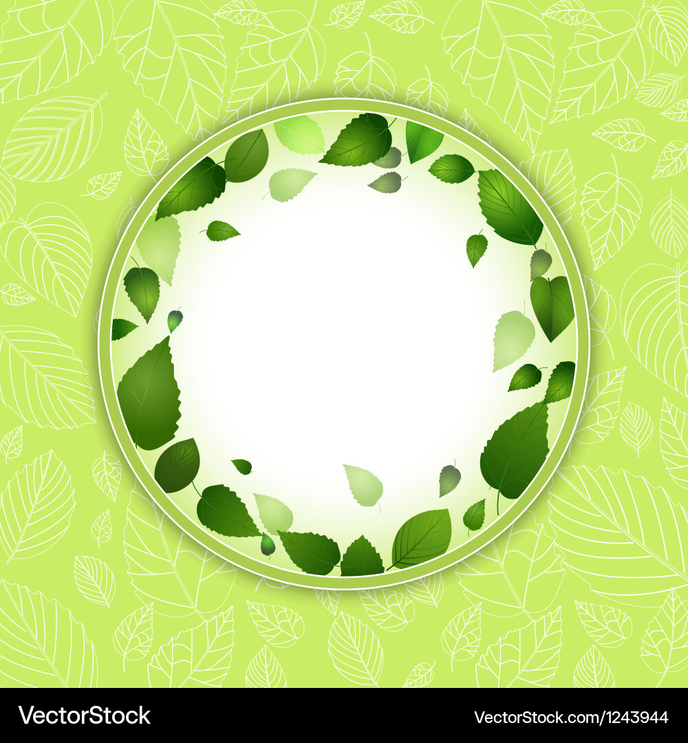 Spring leaf border background Vector Image