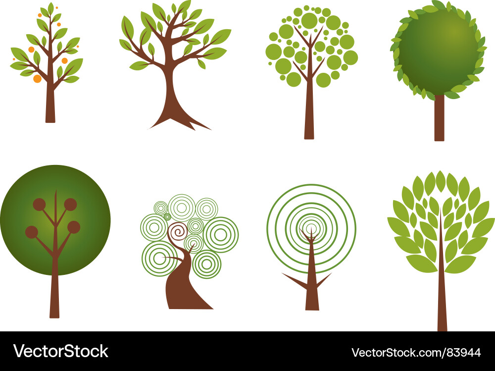 Tree Elements Collection vector image