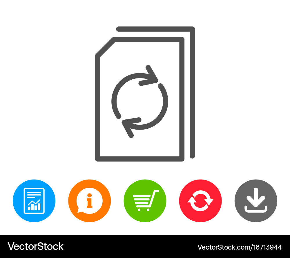 Update document line icon refresh file sign vector image