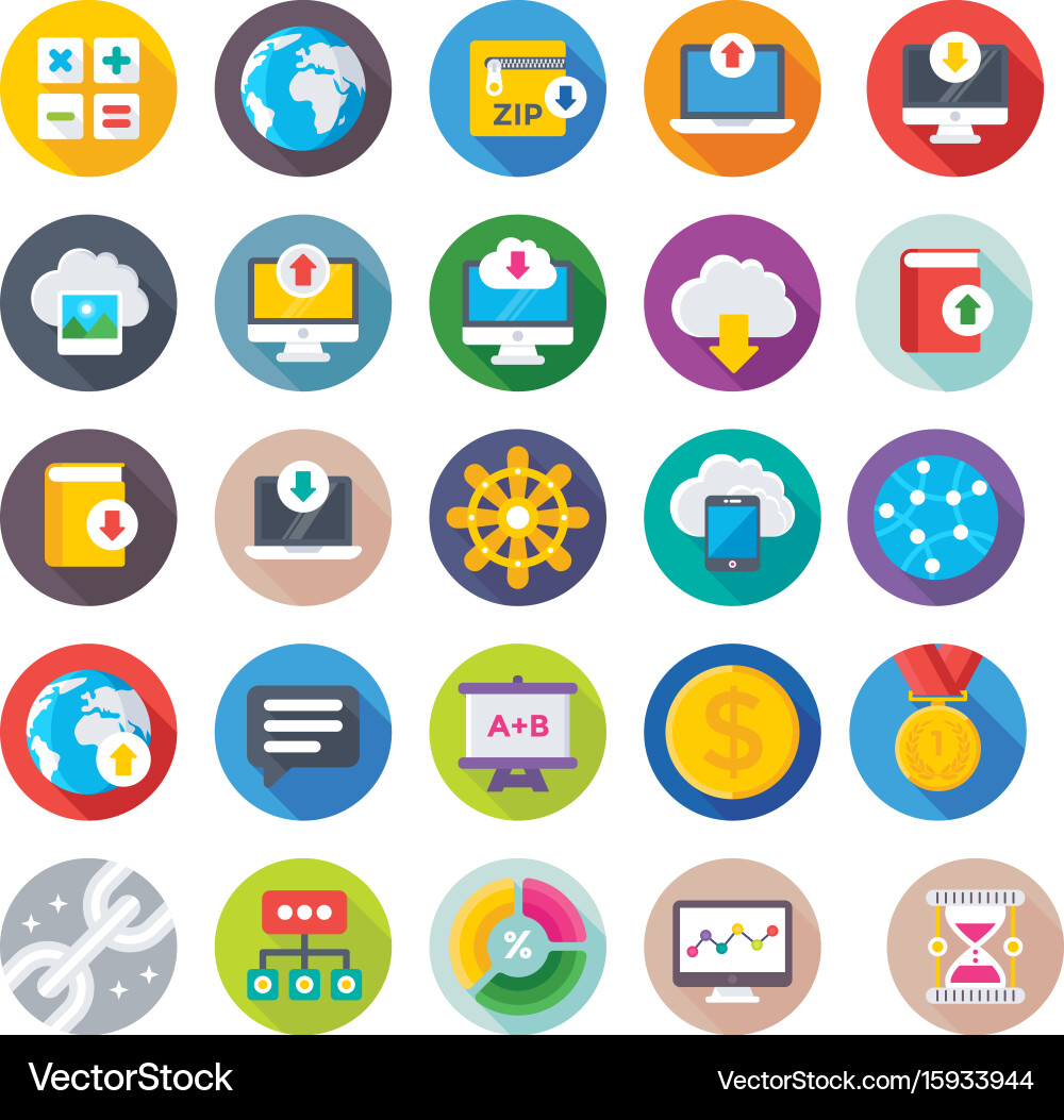 Web design and development icons 8 vector image