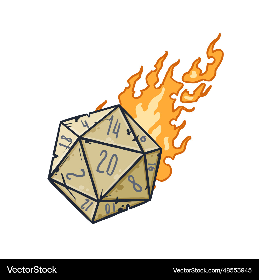 20 sided dice with numbers 20 sided dice with numbers Vector Image