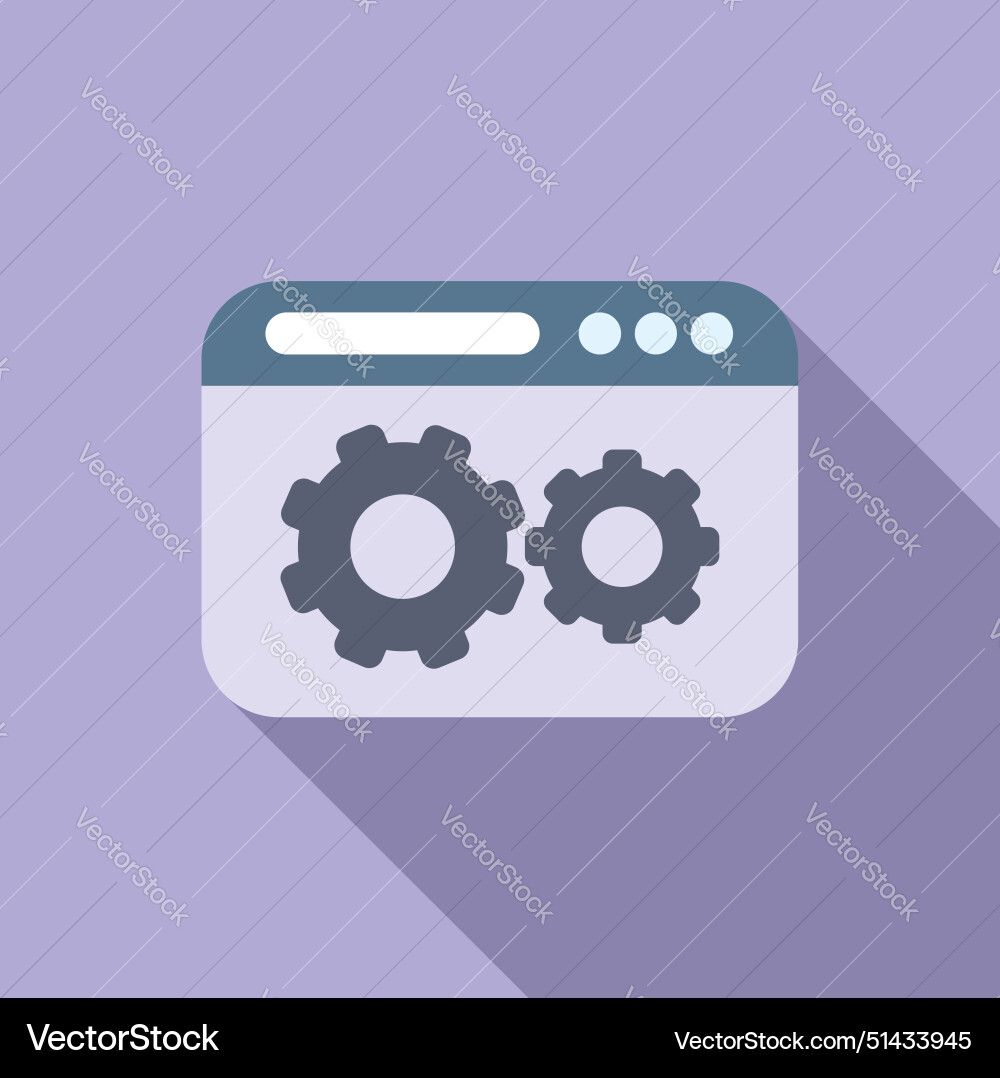 Browser settings icon with gears Browser settings icon with gears vector image