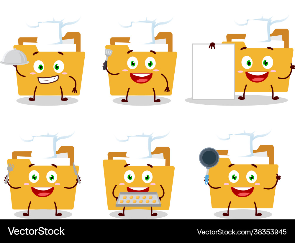 Cartoon character file folder a with various vector image