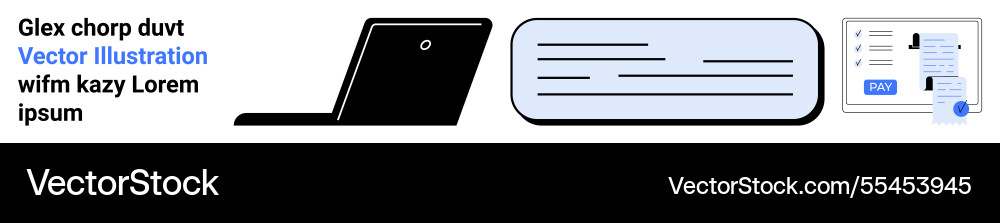 Digital workflow concept with laptop document Digital workflow concept with laptop document Vector Image