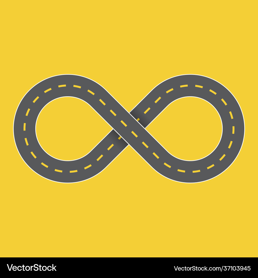Endless highway infinity symbol graphic Endless highway infinity symbol graphic vector image