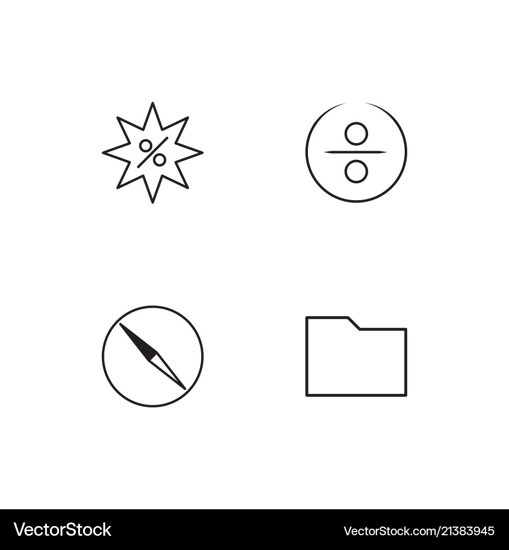 Essential linear icons set simple outline vector image