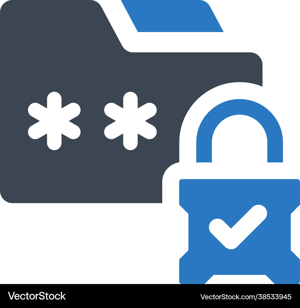 Folder password lock icon vector image