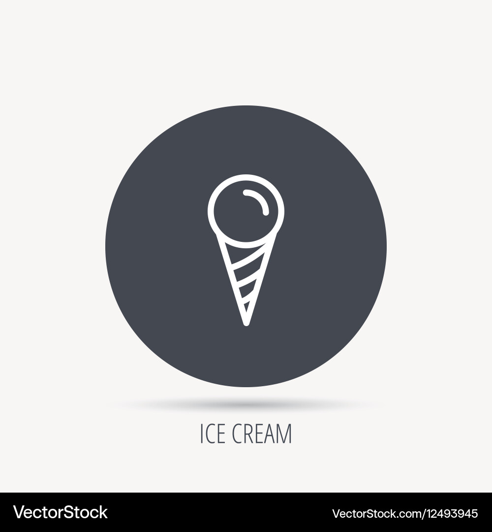 Ice cream icon sweet dessert in waffle cone Vector Image