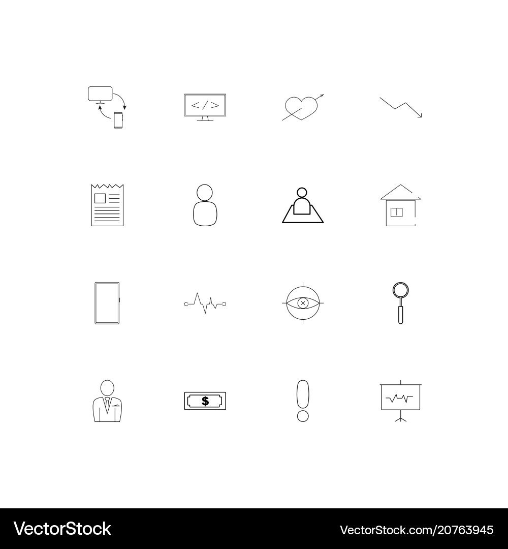 Internet of things linear thin icons set outlined Vector Image