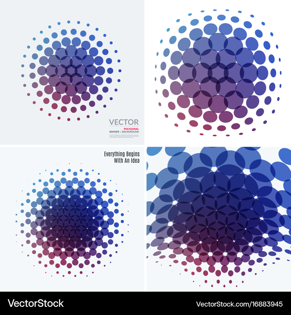 Mega set of abstract design round elements vector image