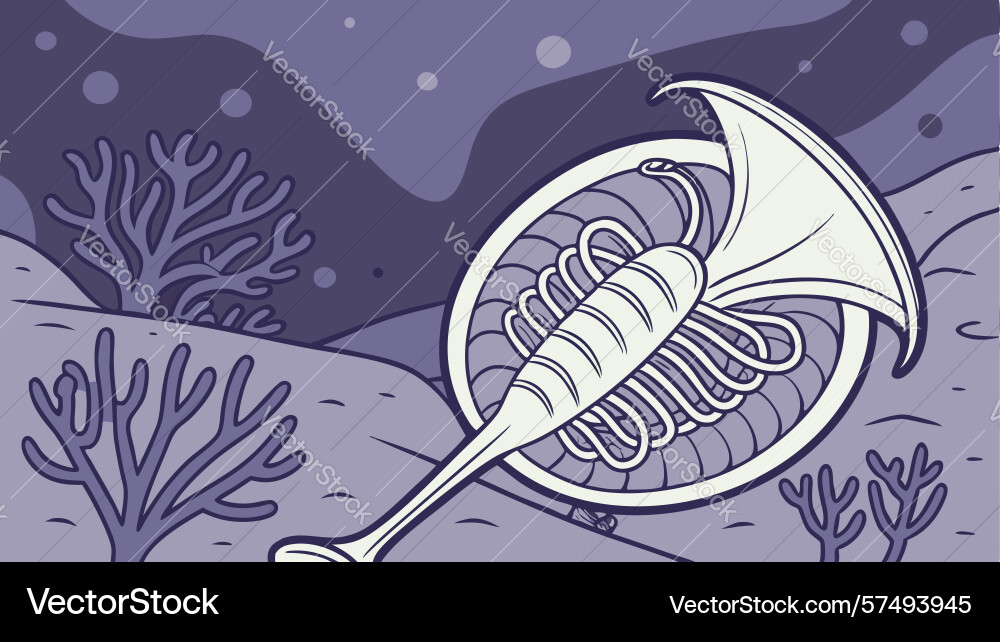 Ornate horn in an abstract desert landscape Vector Image