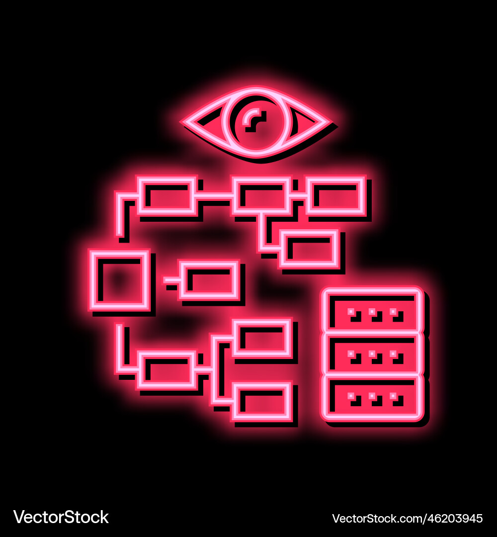 Problem hierarchy vision neon glow icon Vector Image