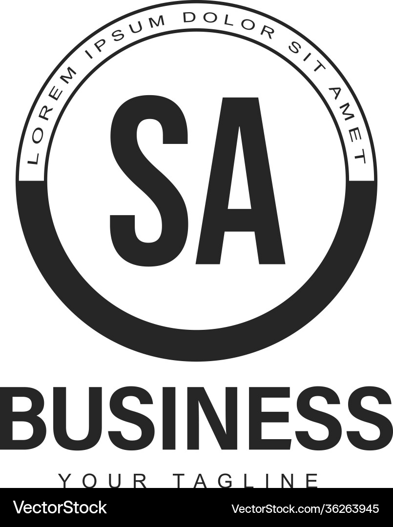 Sa initial a logo design with abstract style Vector Image