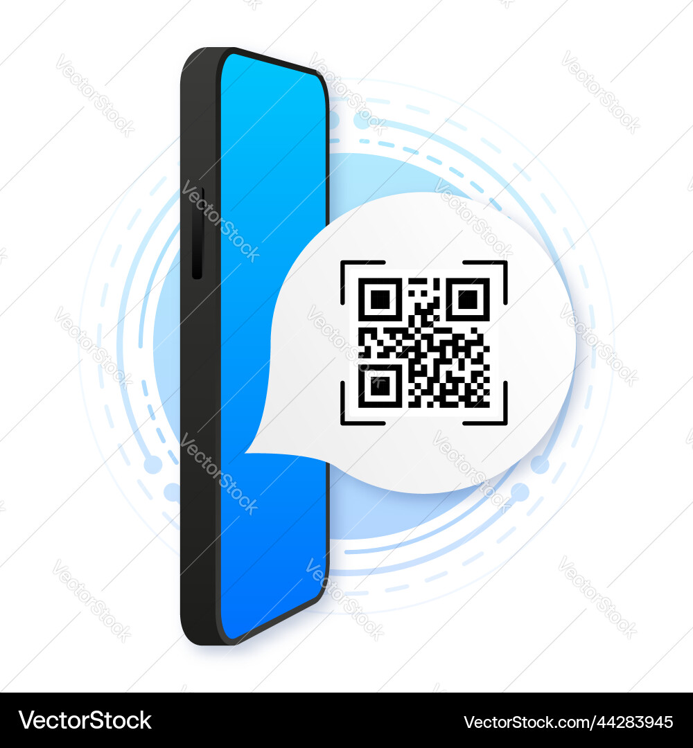 Scan qr code to mobile phone electronic digital Scan qr code to mobile phone electronic digital vector image