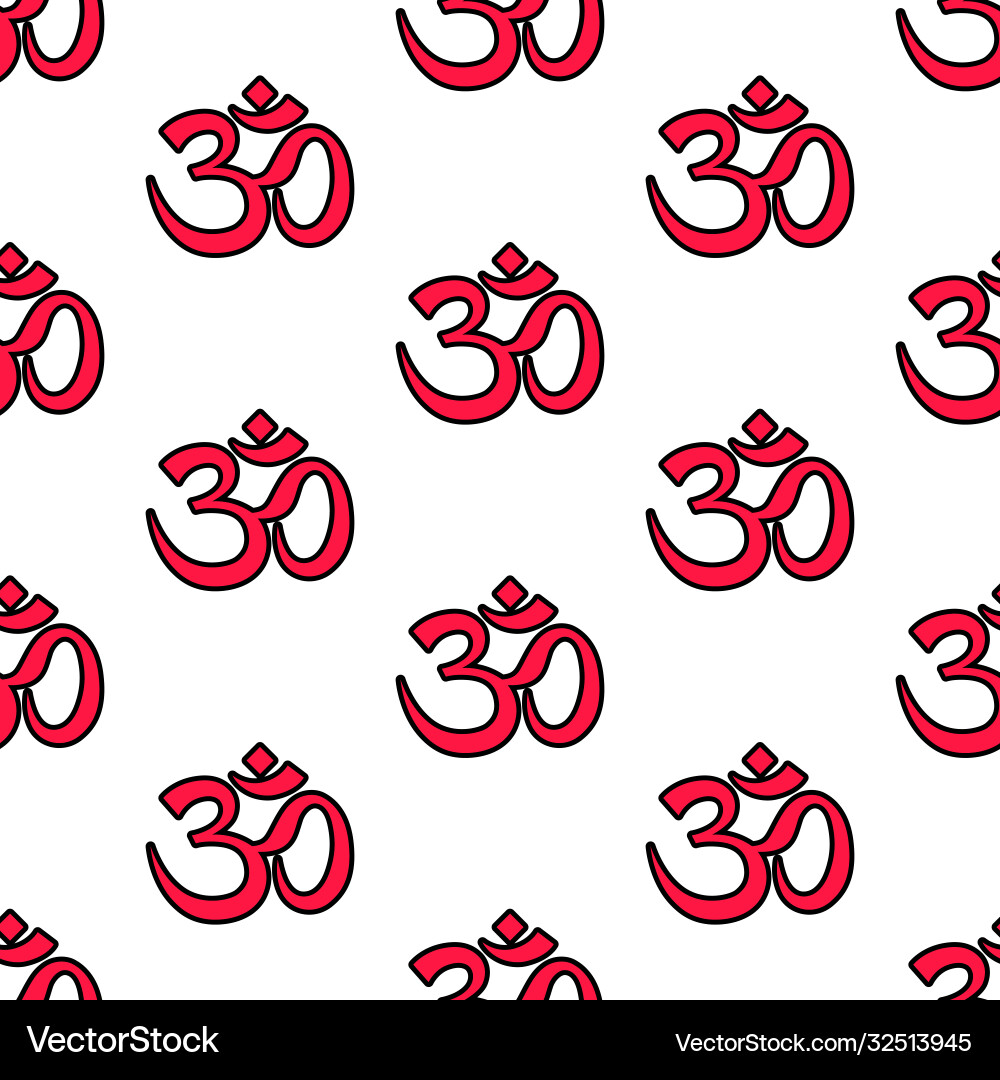 Seamless om symbol pattern Seamless om symbol pattern vector image