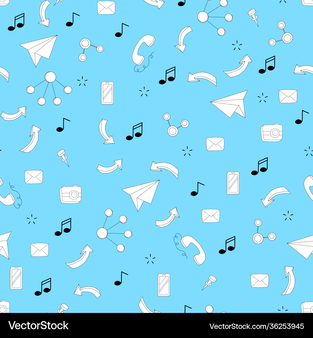 Seamless pattern with business elements icons Vector Image