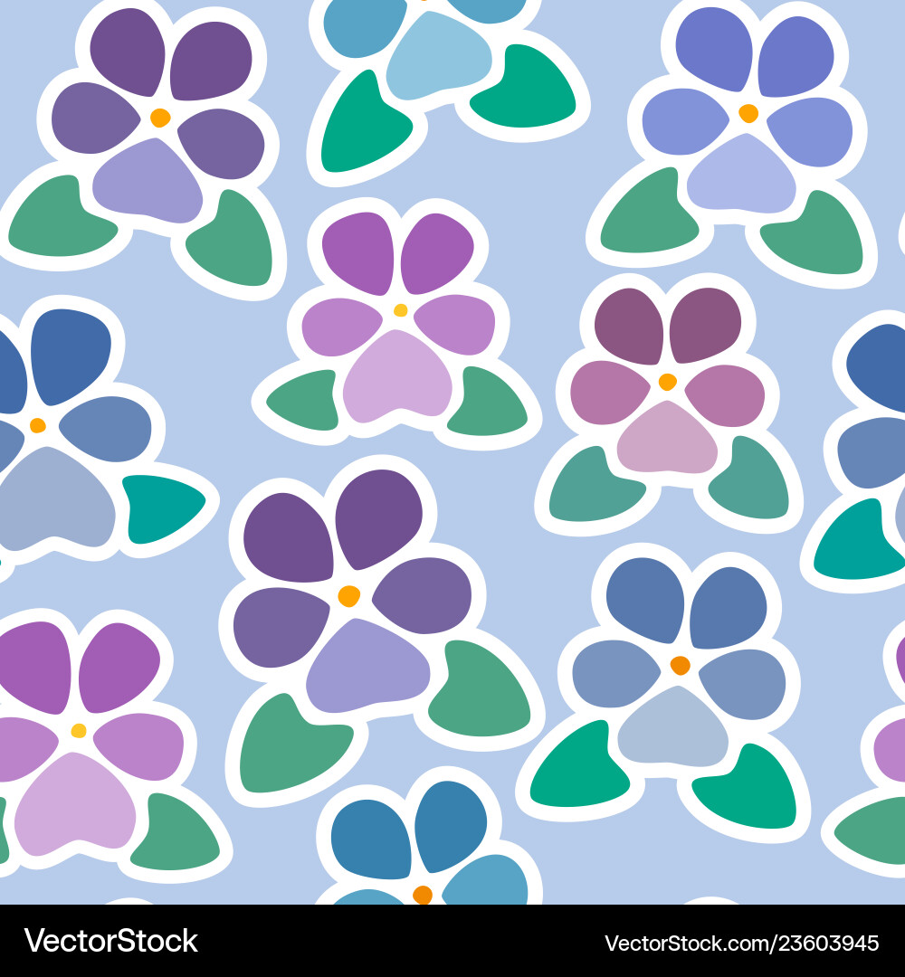 Seamless pattern with violets without background Seamless pattern with violets without background vector image