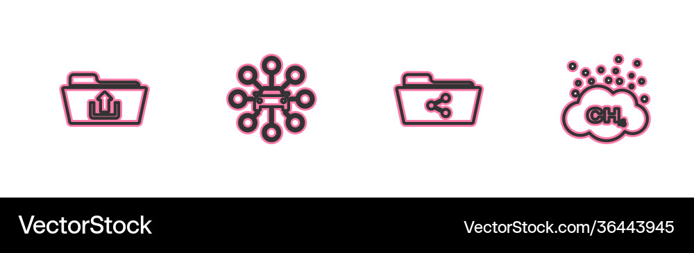 Set line folder upload share car sharing Set line folder upload share car sharing Vector Image
