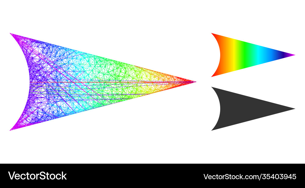 Spectral net mesh gradient arrowhead right icon vector image