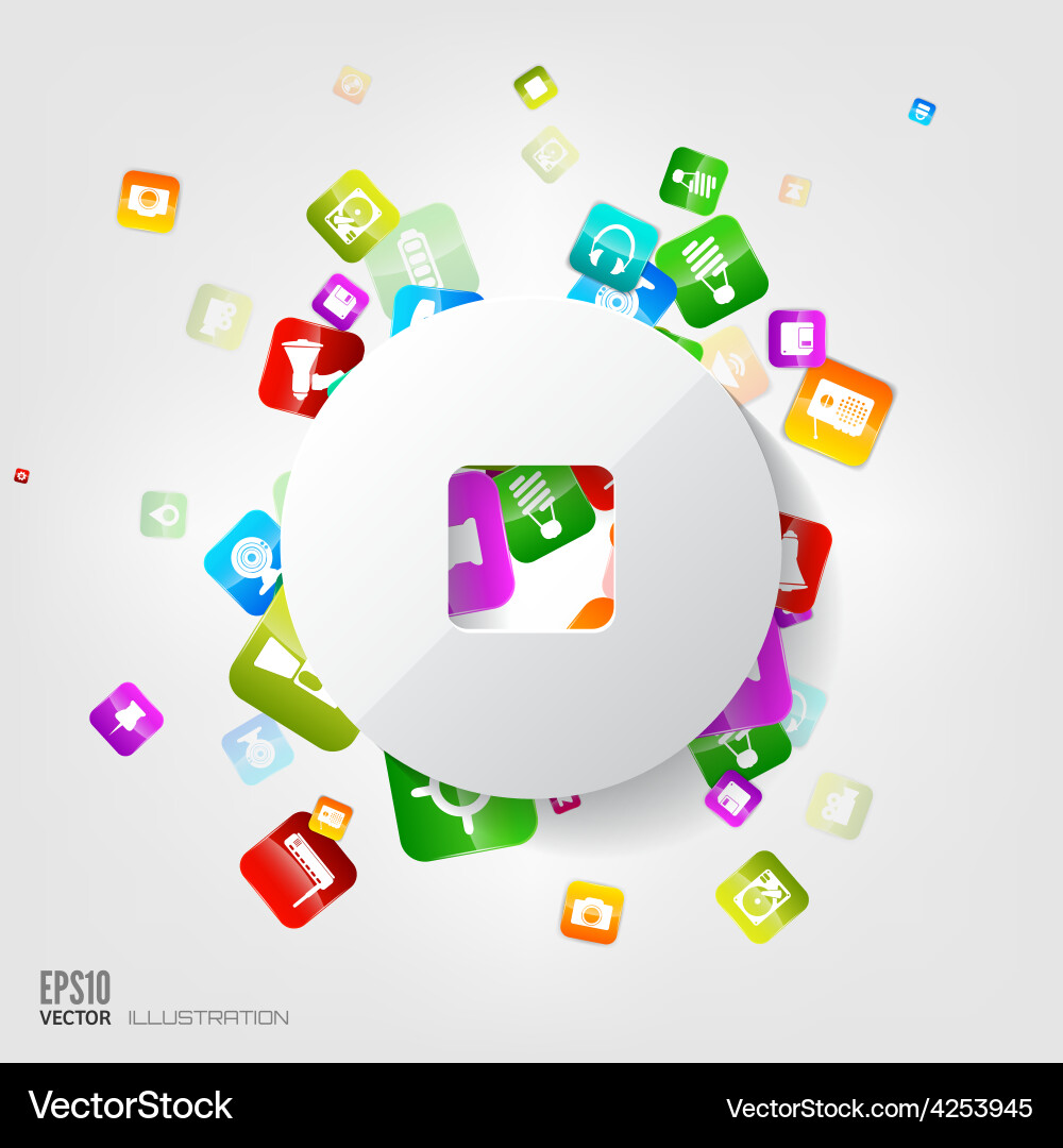 Stop button icon application buttonsocial media vector image