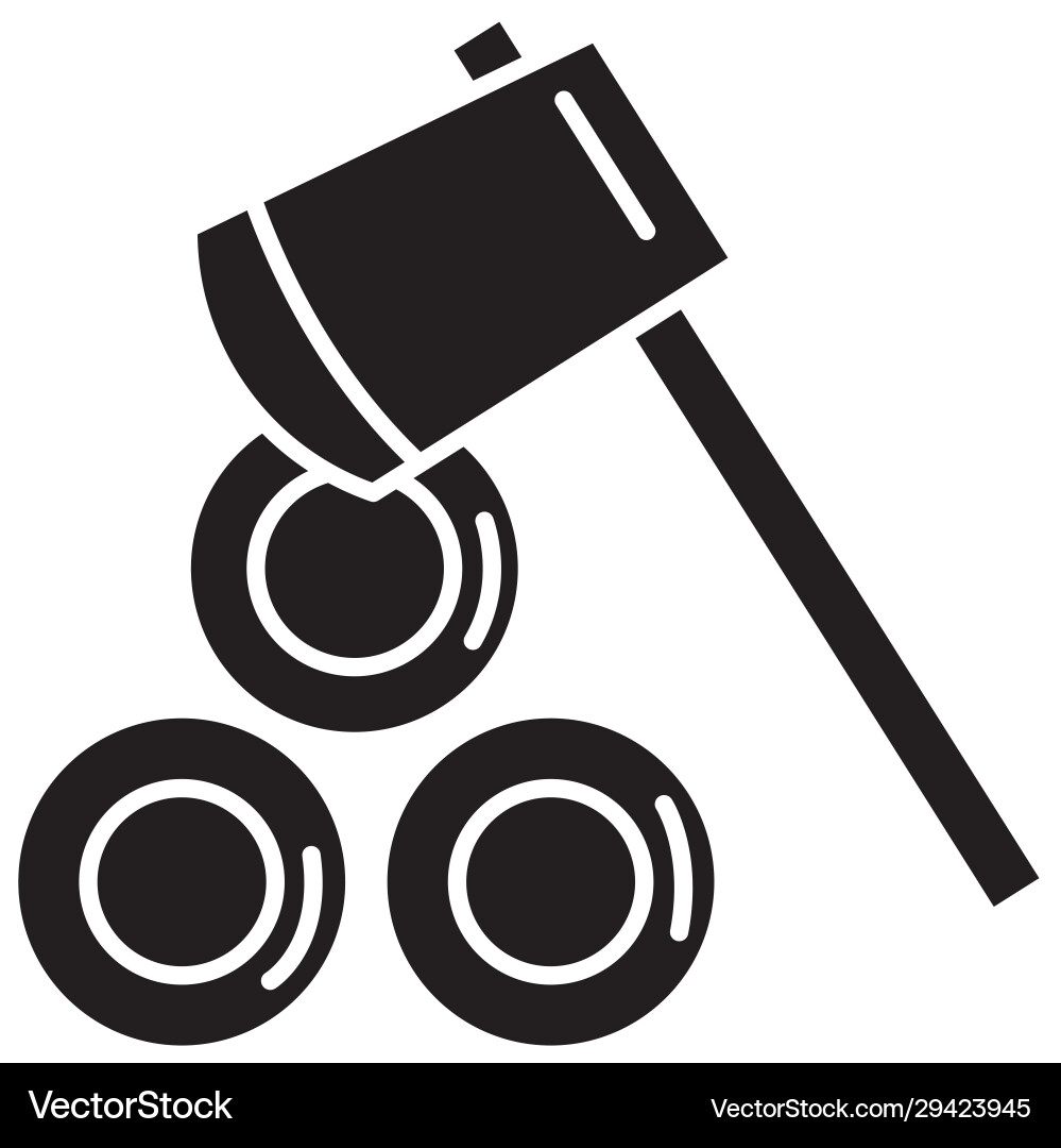 Trees trunks cutting deforestation with ax icon vector image