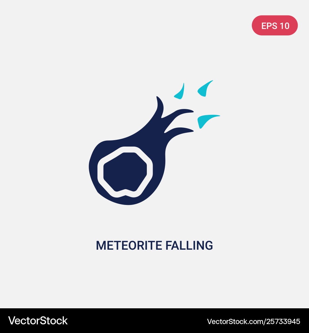 Two color meteorite falling icon from astronomy Two color meteorite falling icon from astronomy vector image