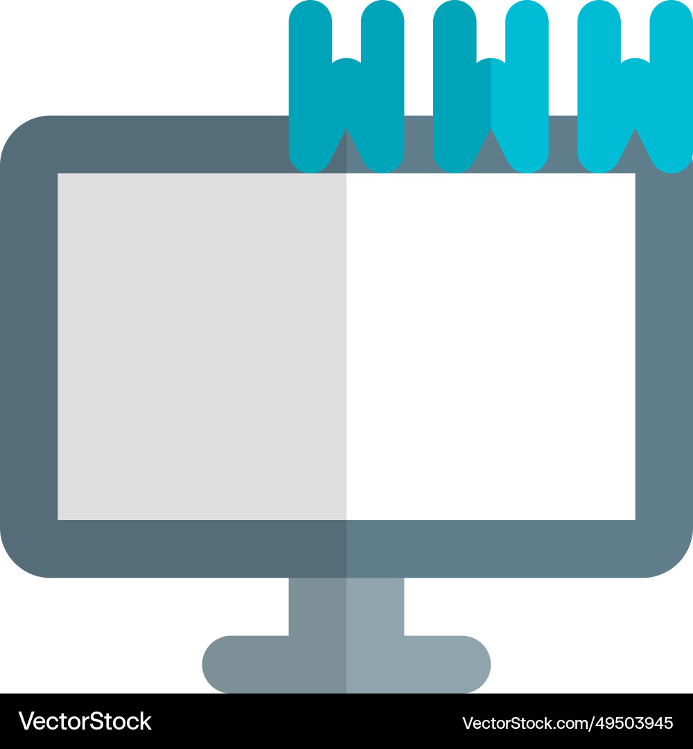 Web address or link displayed on the monitor vector image