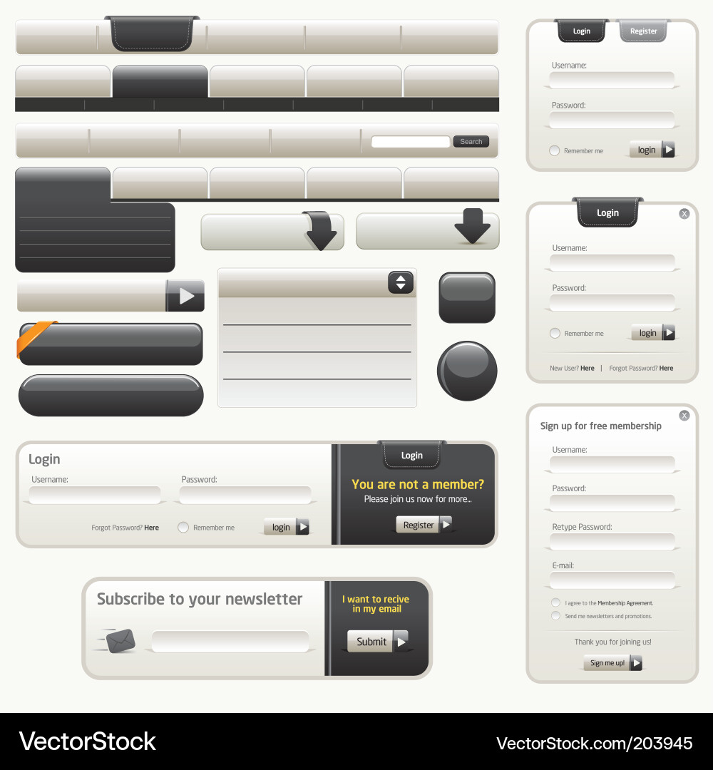 Website UI Elements - Modern vector image