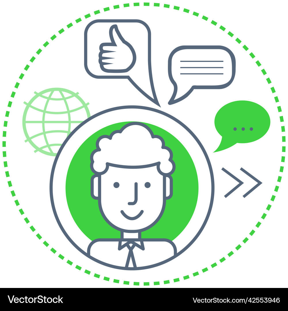 Account of social network global connection user Account of social network global connection user vector image