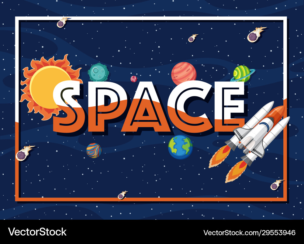 Background theme space with spaceship and many Background theme space with spaceship and many vector image