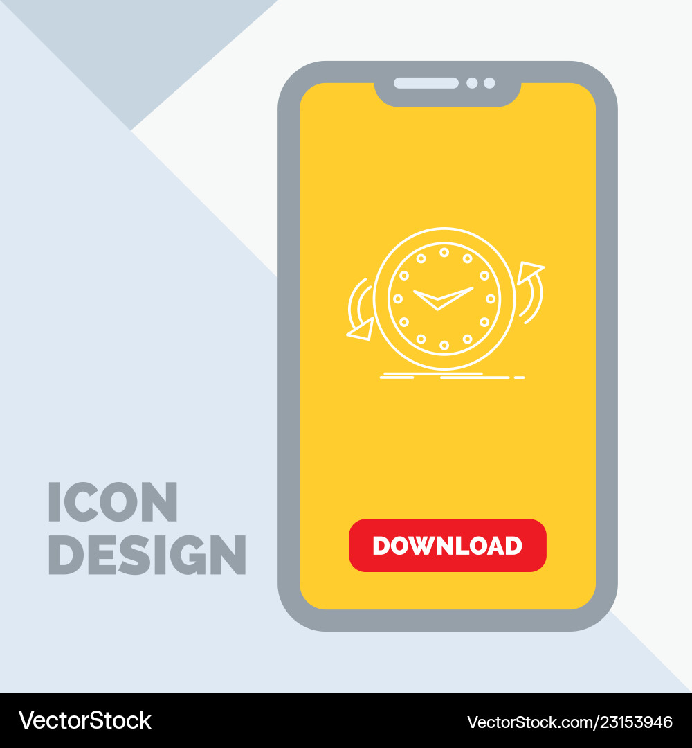 Backup clock clockwise counter time line icon Backup clock clockwise counter time line icon vector image