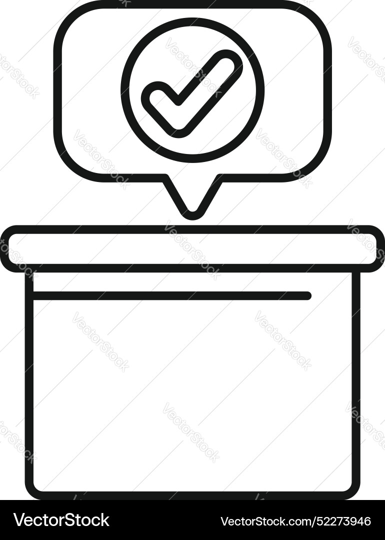 Ballot box with check mark approving voting Ballot box with check mark approving voting vector image