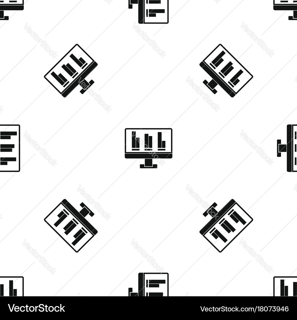 Business graph at computer screen pattern seamless vector image