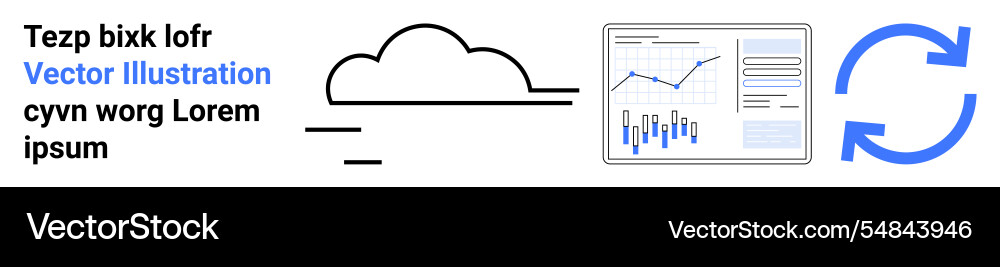 Cloud storage with analytics dashboard and sync Vector Image
