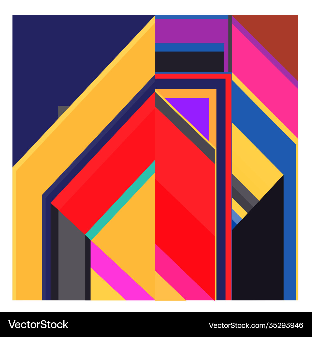 Colorful geometric and curve background pattern Vector Image