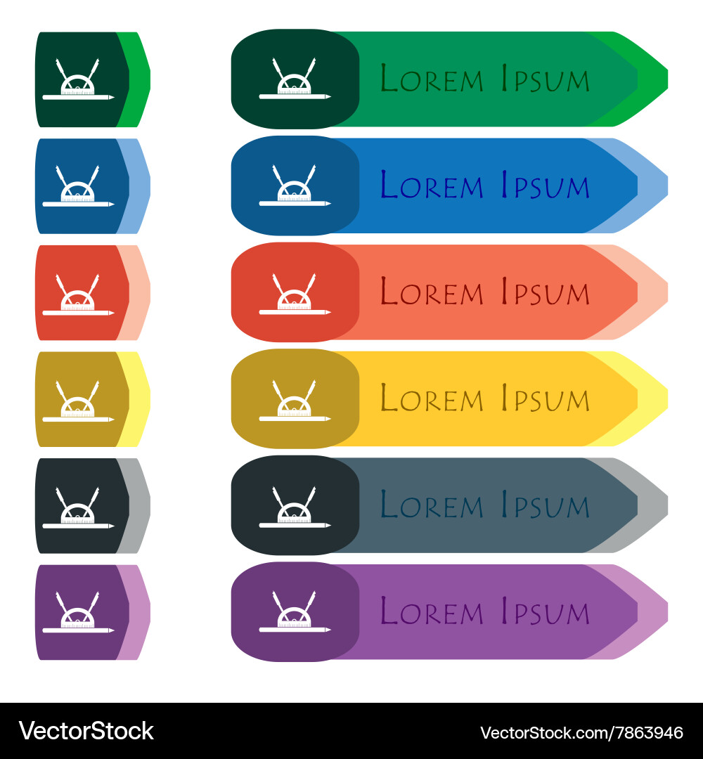 Compass and protractor characters geometry vector image