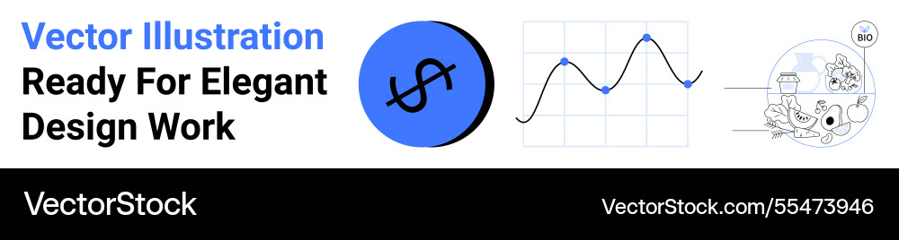 Data visualization with dollar symbol line graph Vector Image