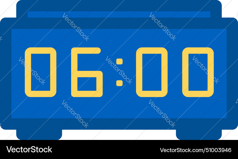 Digital timer icon electronic watch display vector image