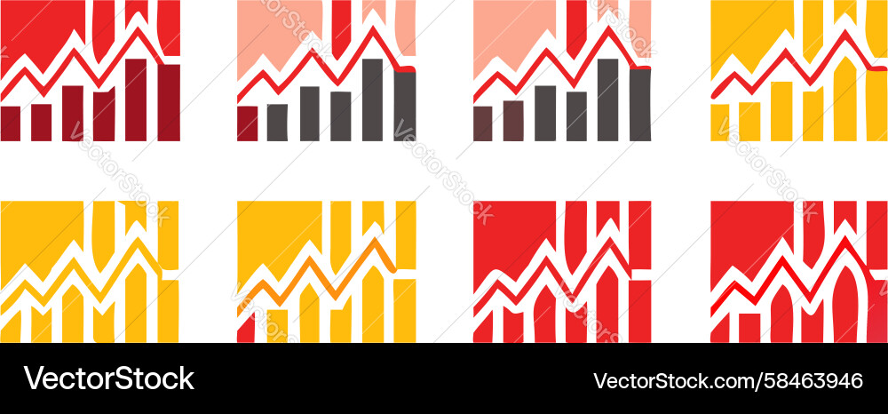 Dynamic Zigzag Bar Charts Vector Image