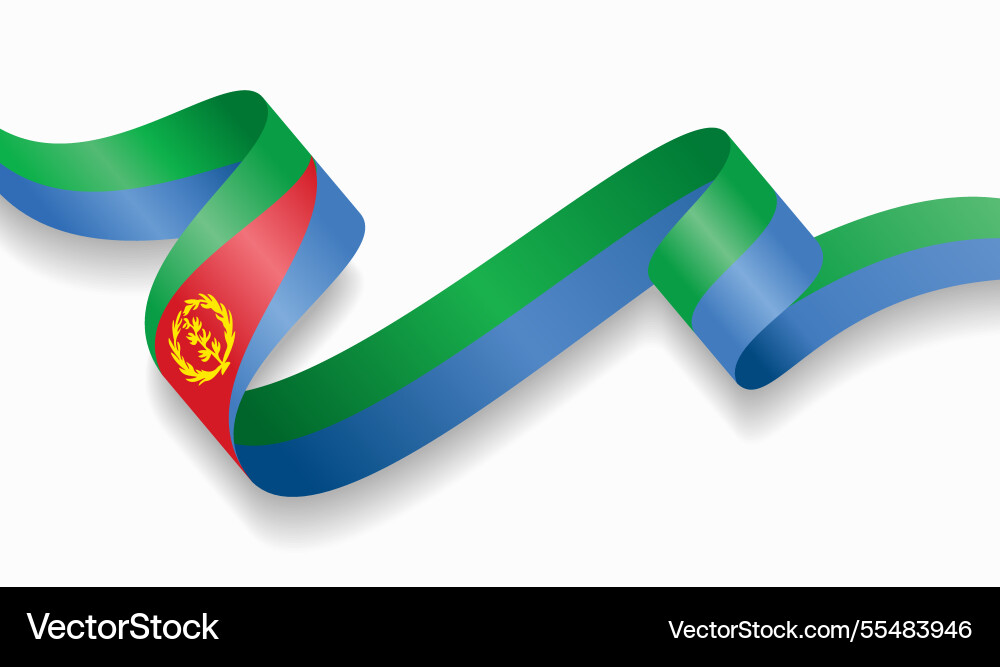 Eritrean flag wavy abstract background Eritrean flag wavy abstract background vector image